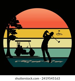 Retro de golf, paquete de diseños, colección de vectores de graffiti para ropa e impresión de ropa.