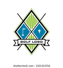 golf / rhombus template logo design inspiration
