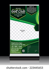 Golf Roll up Banner vector illustration 