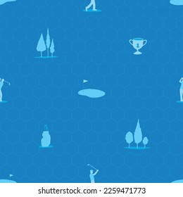 Golf Scenery doodle seamless pattern. Cartoon illustration vector illustration background. For print, textile, web, home decor, fashion, surface, graphic design