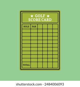 Golf Score Card Illustration perfect for sports theme