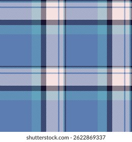 Golfe sem emenda verificar fundo, Natal tecido têxtil tartan. Textura sensual padrão vetor xadrez na paleta de cores azul e claro.