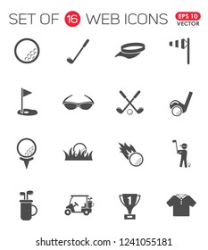 Golf. Set of 16 high quality web icons