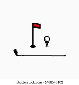 golf set icon design inspiration . golf club vector