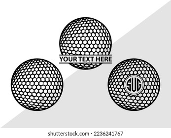 Golf Set Monogram Vector Illustration Silhouette