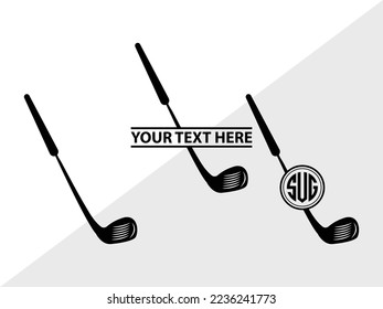 Golf Set Monogram Vector Illustration Silhouette