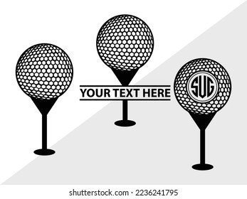 Golf Set Monogram Vector Illustration Silhouette