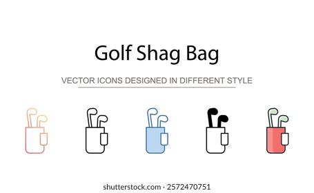 Golf Shag Bag icon design with white background stock illustration