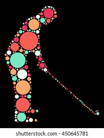 golf shape vector design by color point