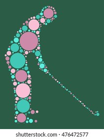 golf shape vector design by color point