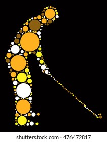 golf shape vector design by color point