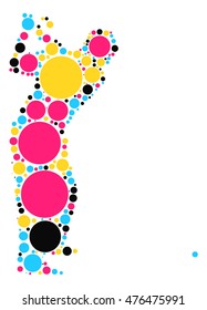 golf shape vector design by color point