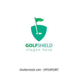 Golf Shield logo design sign