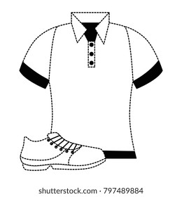golf shirt uniform with shoe