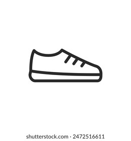 Golf shoe, linear style icon. golfing footwear and sportswear. Editable stroke width
