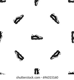 Golf shoe pattern repeat seamless in black color for any design. Vector geometric illustration