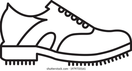 Golf Shoes Concept, Sports Footwear Vector Icon Design, Club and Ball sport Symbol, Golfers Equipment Stock illustration, 