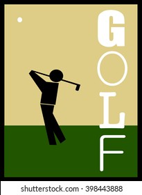 golf sign with person swinging club