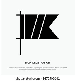 Golf, Sign, Sport, Flag solid Glyph Icon vector. Vector Icon Template background