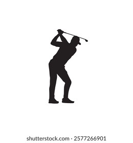 golf silhouette athlete high vector
