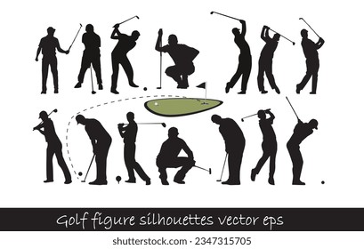 Golf silhouette bundle vector art eps