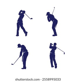 Golf Silhouette Logo Design Illustration Vector