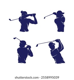 Golf Silhouette Logo Design Illustration Vector