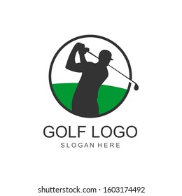 Golf Silhouette Logo Design Vector