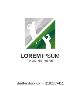 Golf silhouette logo design vector