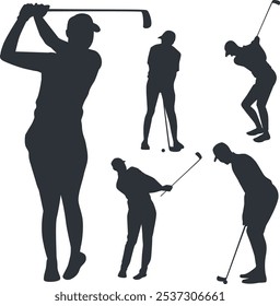 Golf Silhouette Sport Athlette Golfer Illustration