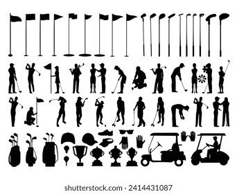 Golf silhouette vector art white background