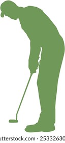 Design de ilustração de vetor de silhueta de golfe