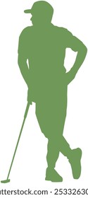 Design de ilustração de vetor de silhueta de golfe