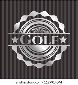Golf silvery emblem or badge