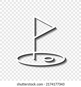 Golf simple icon vector. Flat design. White with shadow on transparent grid.ai