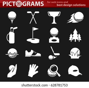 Golf simply icons for web and user interfaces