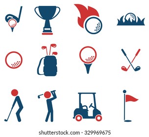 Golf simply vector icon set