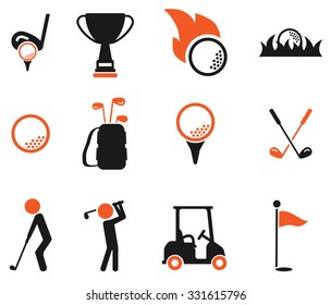 Golf simply vector icon set