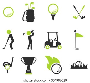 Golf simply vector icon set