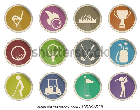 Golf simply vector icon set