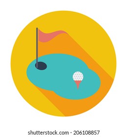 Golf. Single flat color icon. Vector illustration.