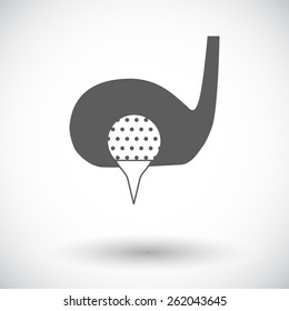 Golf. Single flat icon on white background. Vector illustration.