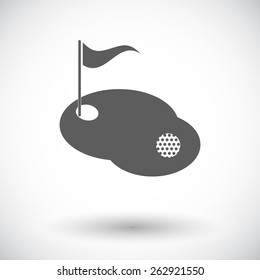 Golf. Single flat icon on white background. Vector illustration.