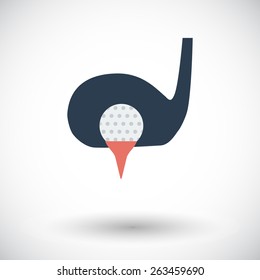 Golf. Single flat icon on white background. Vector illustration.