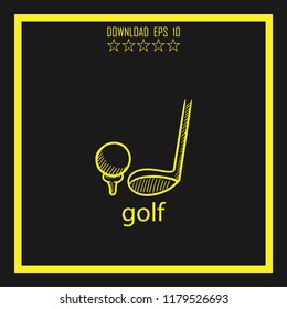golf sketch vector icon