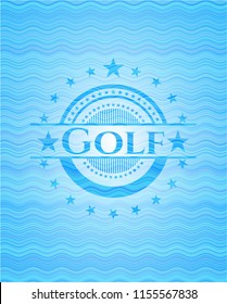 Golf sky blue water style emblem.