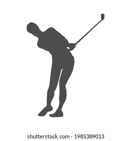 Golf  Solid silhouette man  golfer  Silhouette golfer athlete  Flat Style