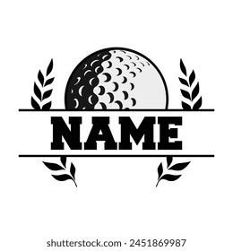 Golf Split Monogram Design Vector Illustration Clipart Eps 