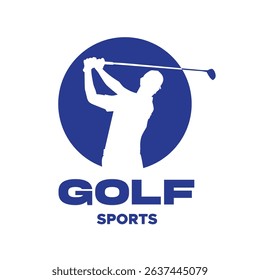 Golf sport athlete logo silhouette 