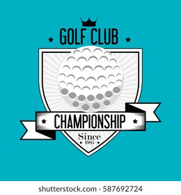 golf sport ball emblem icon